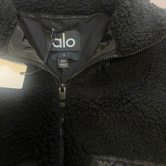 Alo Yoga Sherpa Edge Bomber Black Size S - Picture 9 of 11